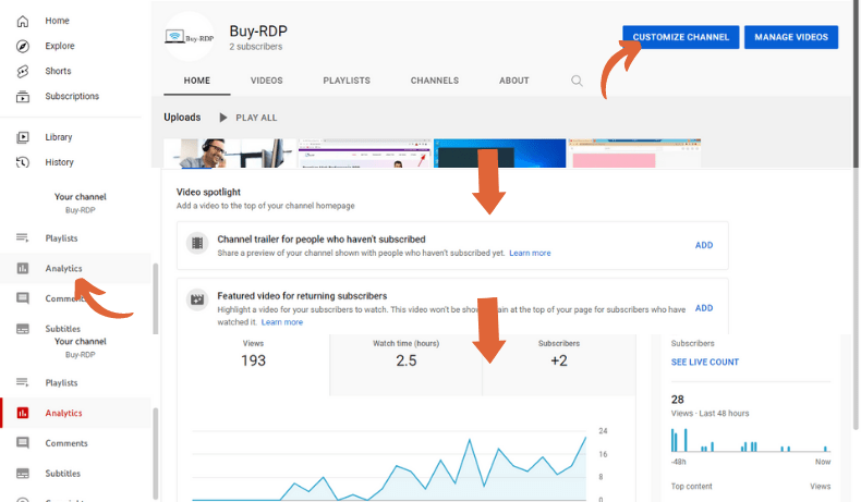 how to watch youtube metrics