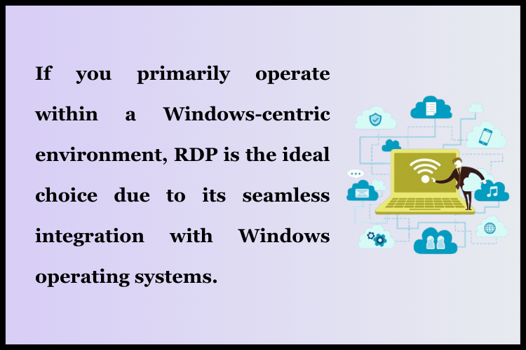 Use of RDP (Remote Desktop Protocol)