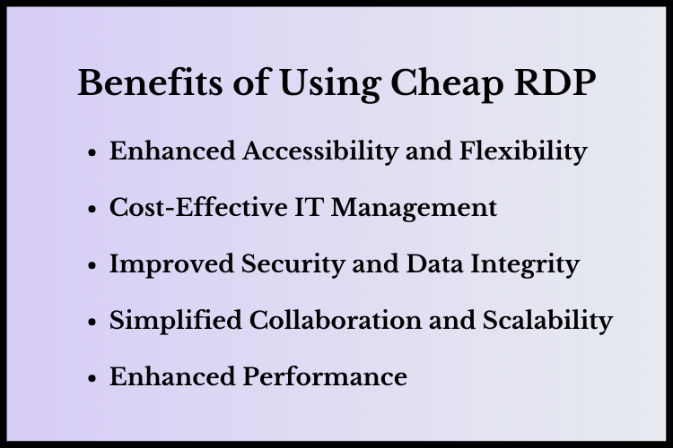benefits of using cheap rdp